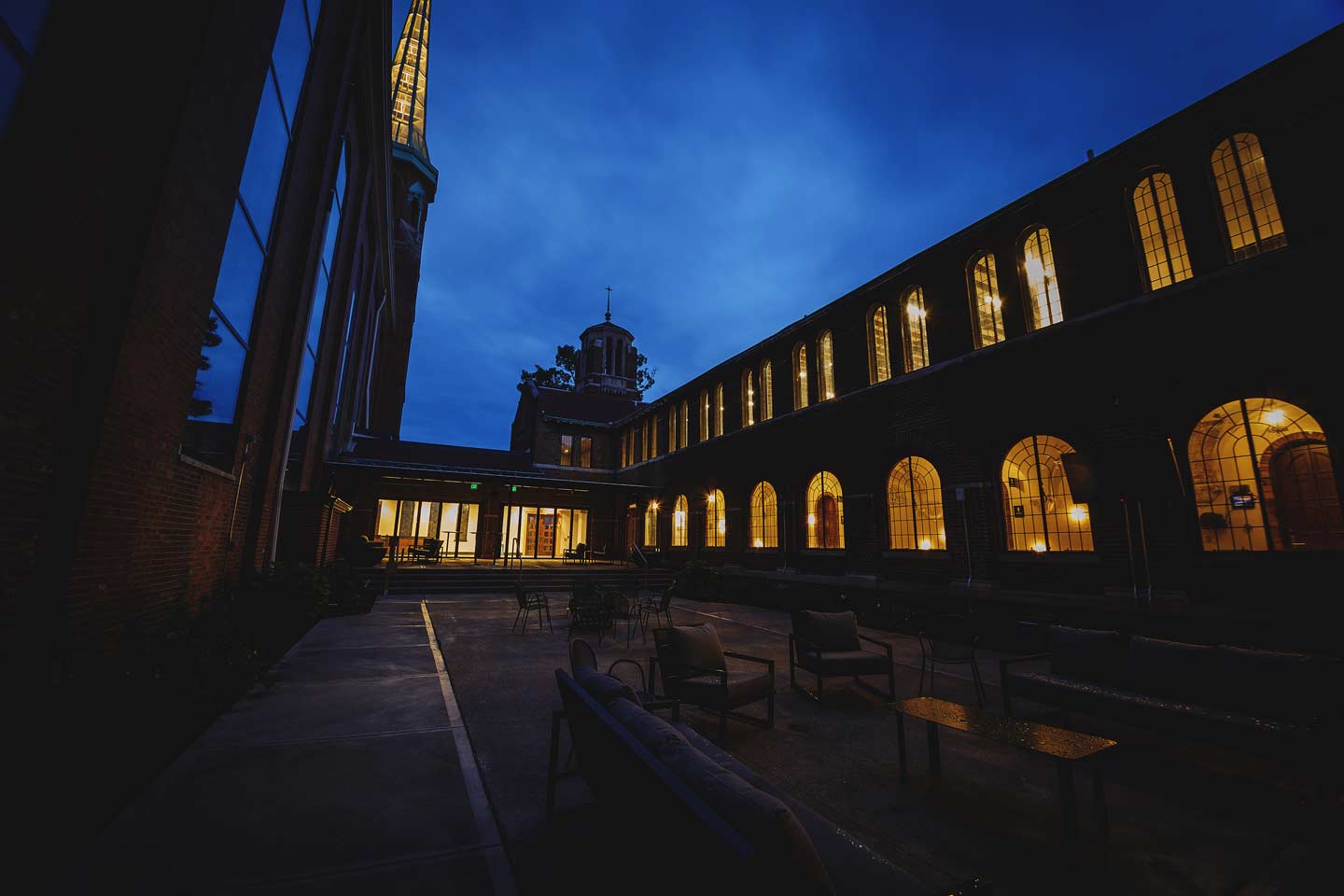 dark courtyard